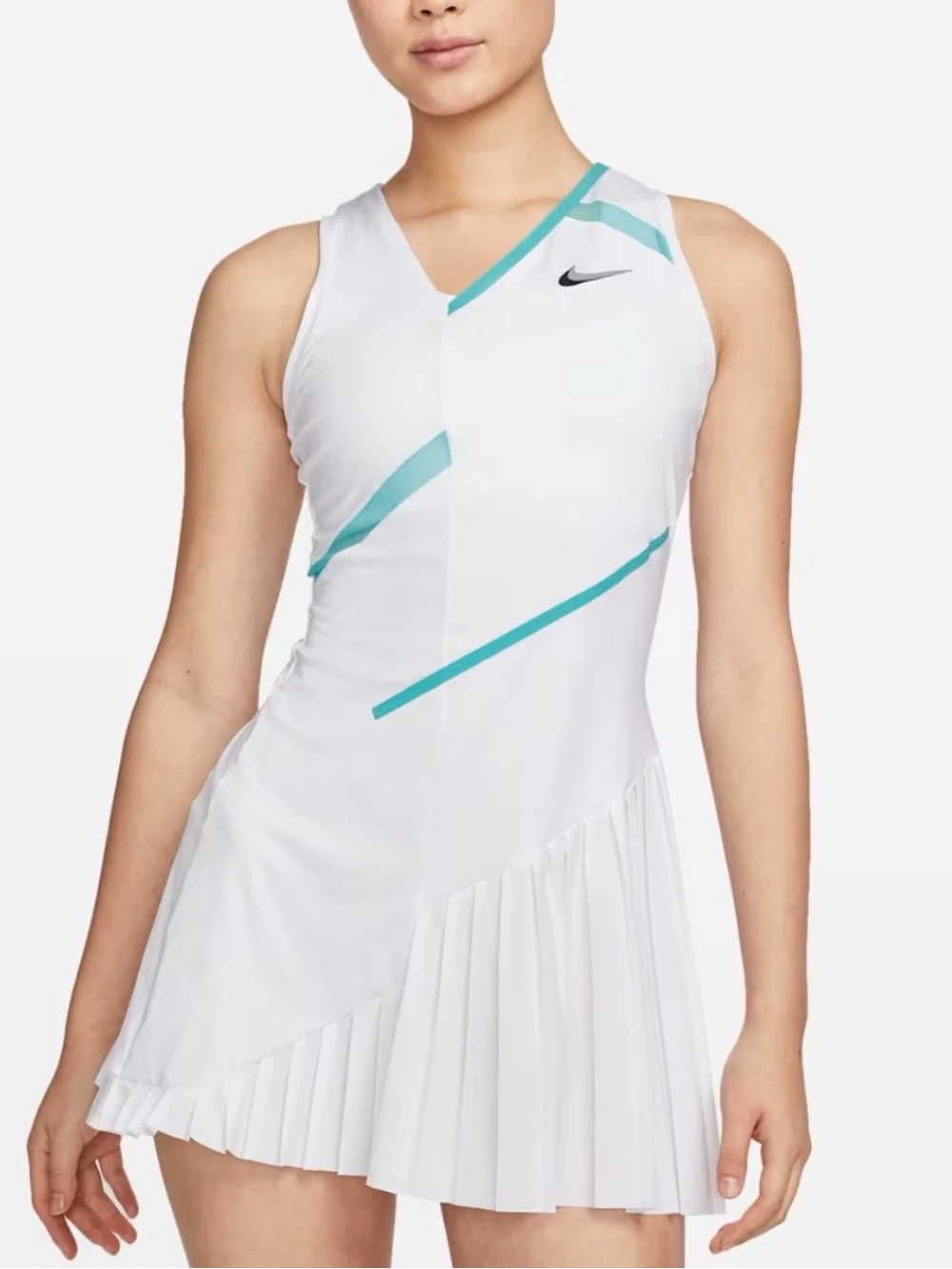 Nike Court Dri-FIT Women's Tennis Golf Dress White Pleated sz M